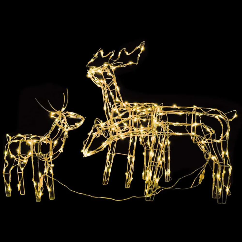 3 pcs iluminação de Natal renas 229 luzes LED