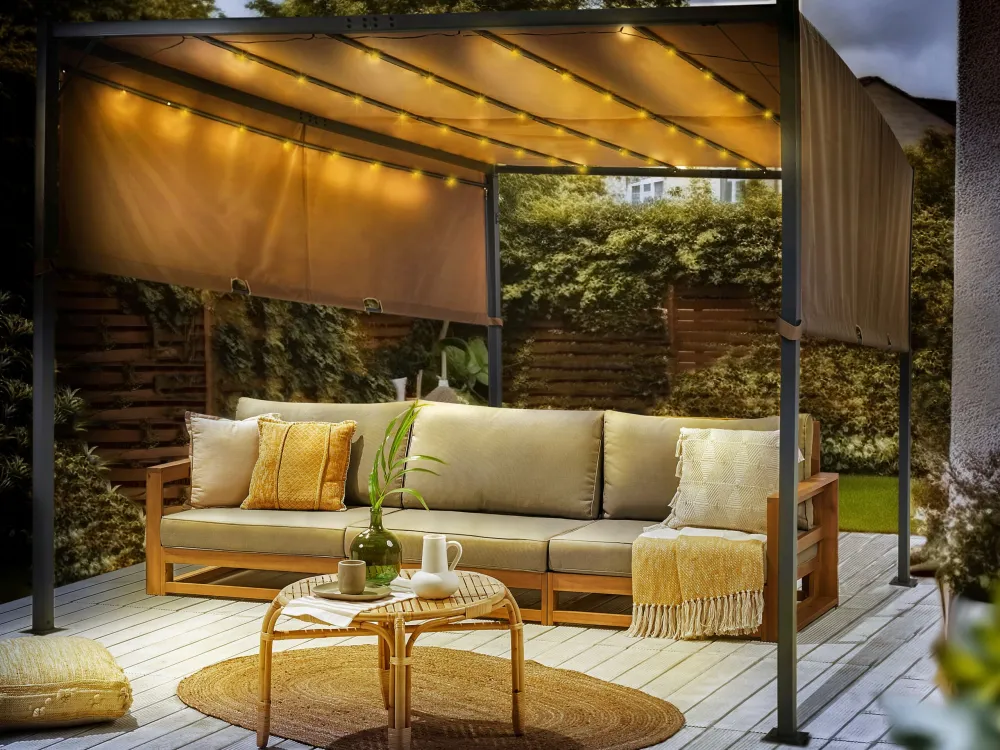 Pergola LED Lights 310 x 310 cm Café PARGA