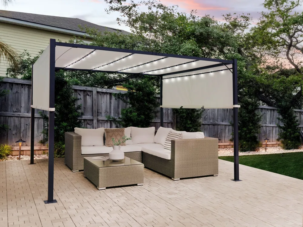 Pergola LED Lights 310 x 310 cm Tom neutro PARGA
