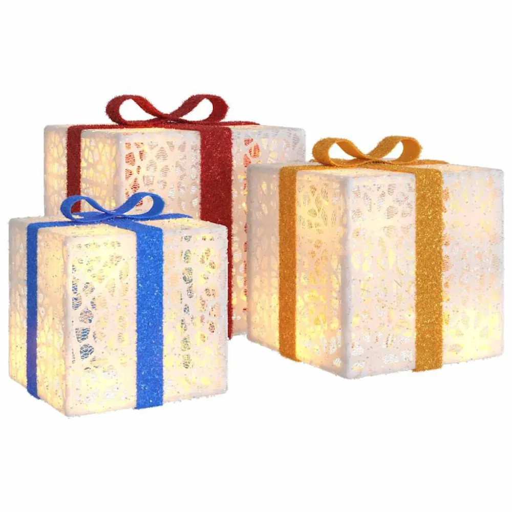 Presentes de Natal iluminados 3 pcs 64 luzes LED branco tórrido