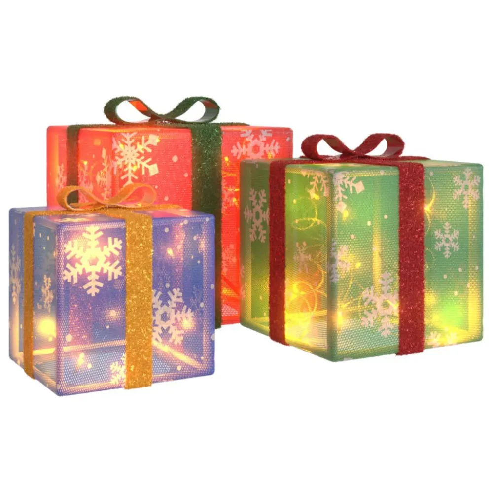 Presentes de Natal iluminados 3 pcs 64 luzes LED branco tórrido