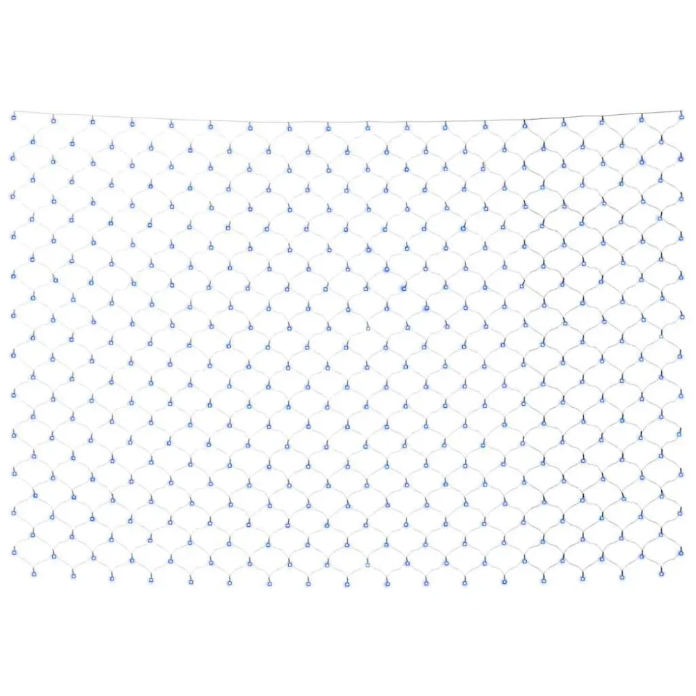 Rede luzes de natal 3x2 m 204 luzes LED int/ext azul-claro