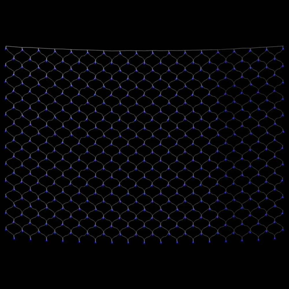 Rede luzes de natal 3x2 m 204 luzes LED int/ext azul-claro