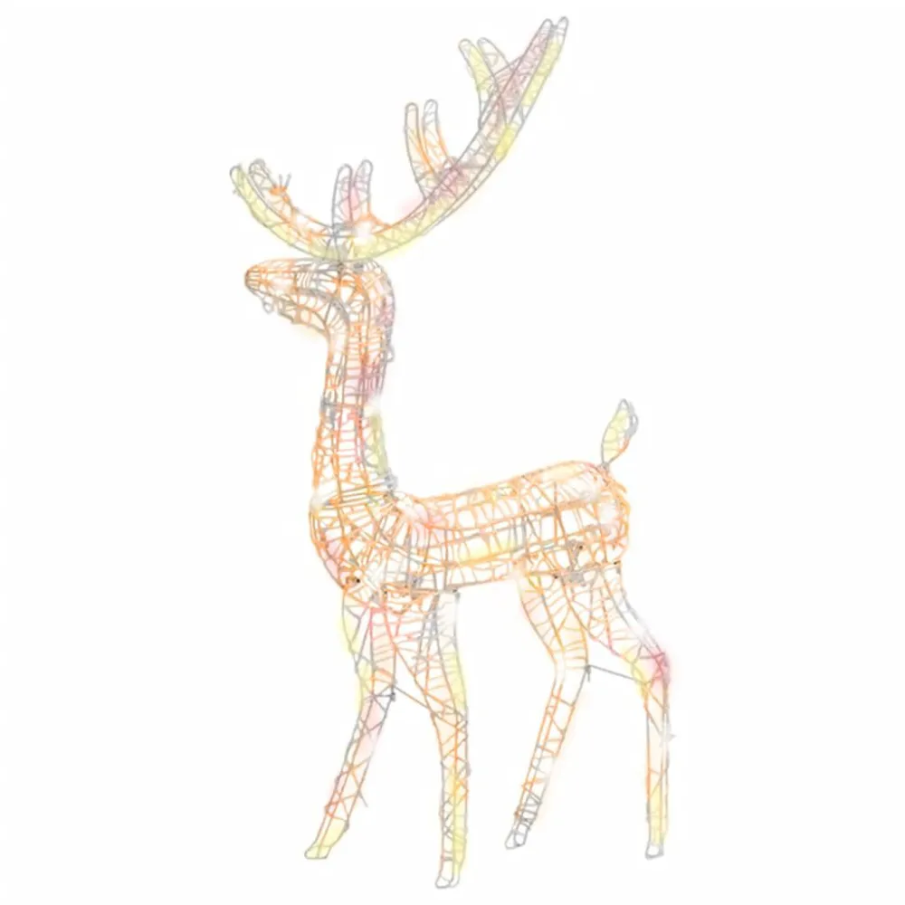 Rena decorativa de Natal 140 LEDs 120 cm acrílico colorido