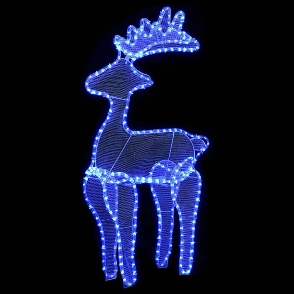 Rena decorativa Natal com malha de ço 306 luzes LED 60x24x89 cm