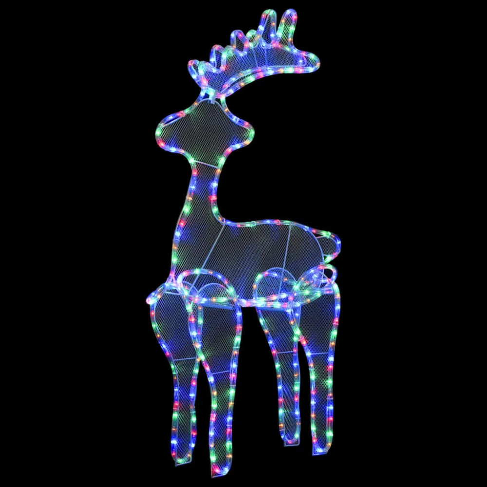 Rena decorativa Natal com malha de ço 306 luzes LED 60x24x89 cm