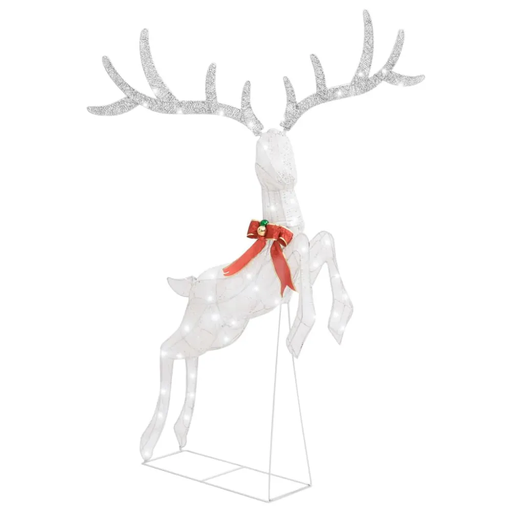 Rena voadora Natal decorativa 120 luzes LED branco glacial branco