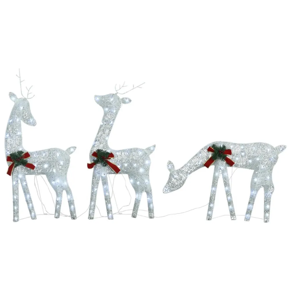 Renas de Natal 6 pcs malha branco/branco fresco