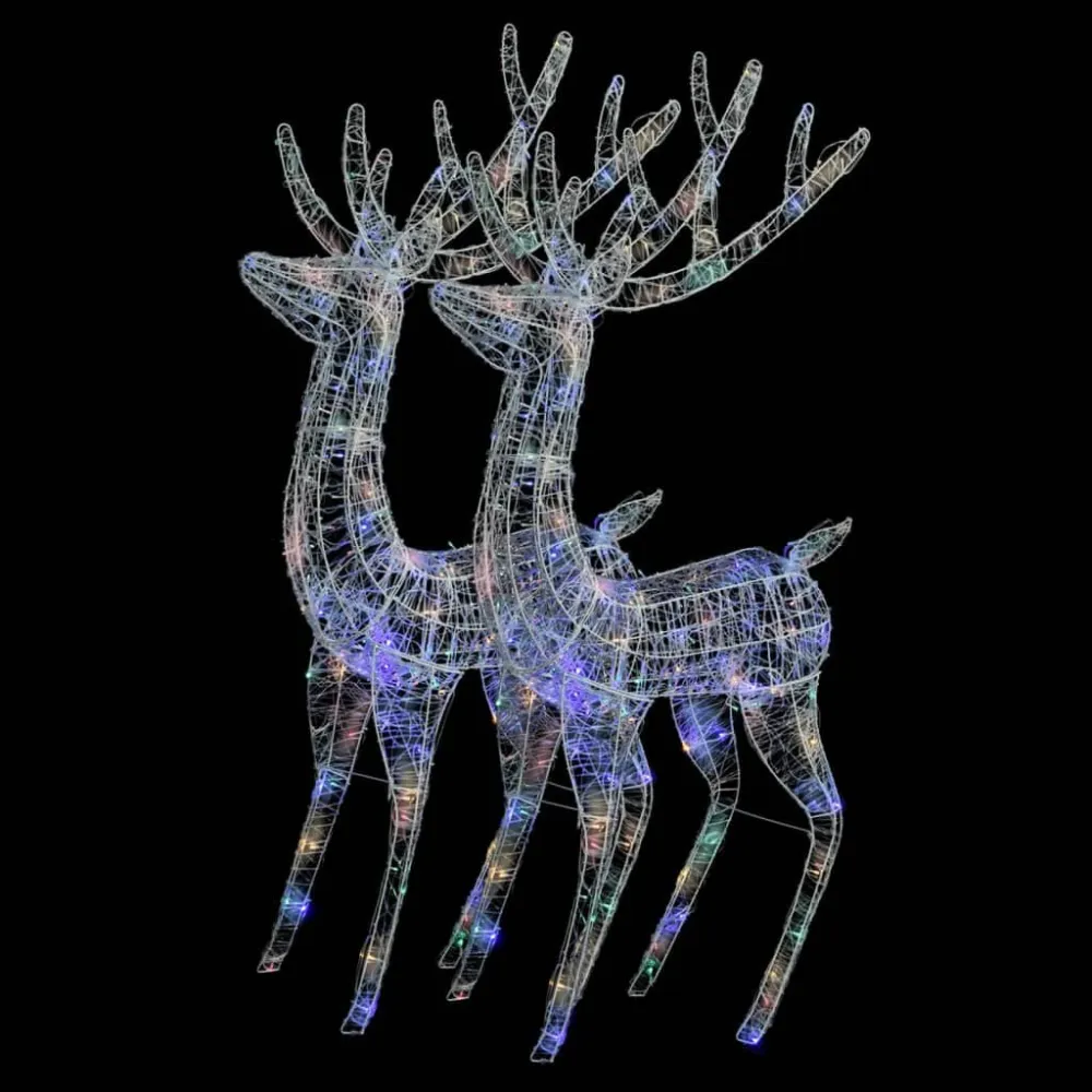 Renas de Natal XXL 2pcs 250 LEDs 180 cm acrílico multicolorido