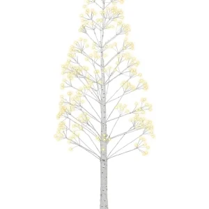 Árvore decorativa de Natal com LED para exterior 180 cm branca BALINI