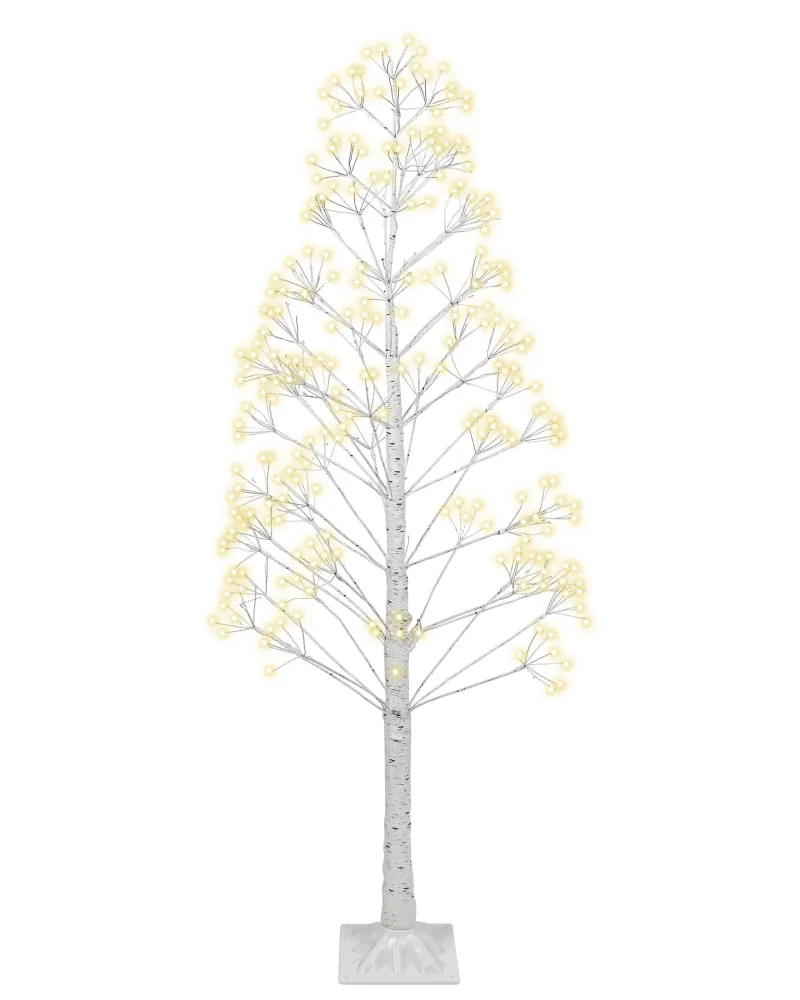 Árvore decorativa de Natal com LED para exterior 180 cm branca BALINI