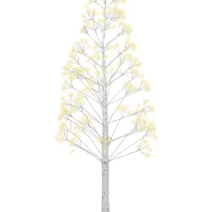 Árvore decorativa de Natal com LED para exterior 180 cm branca BALINI