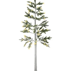 Árvore decorativa de Natal com LED para exterior branca 180 cm ALBIONI