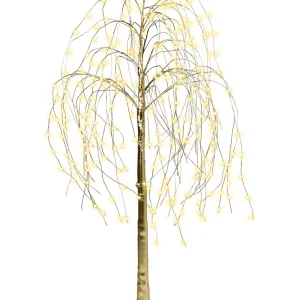 Árvore decorativa de Natal com LED para exterior dourado 180 cm BALIONI