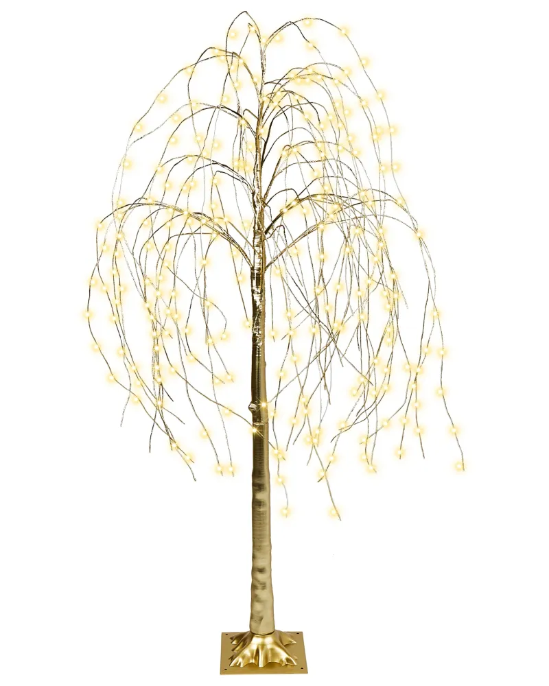 Árvore decorativa de Natal com LED para exterior dourado 180 cm BALIONI