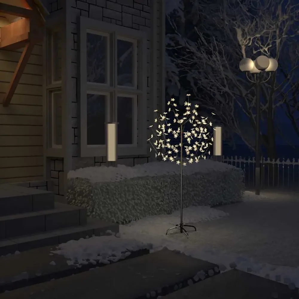 Árvore de Natal 120 LED flor cerejeira luz branco tórrido 150 cm