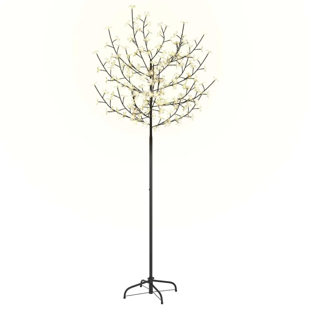 Árvore de Natal 200 LED flor cerejeira luz branco aconchegante 180 cm