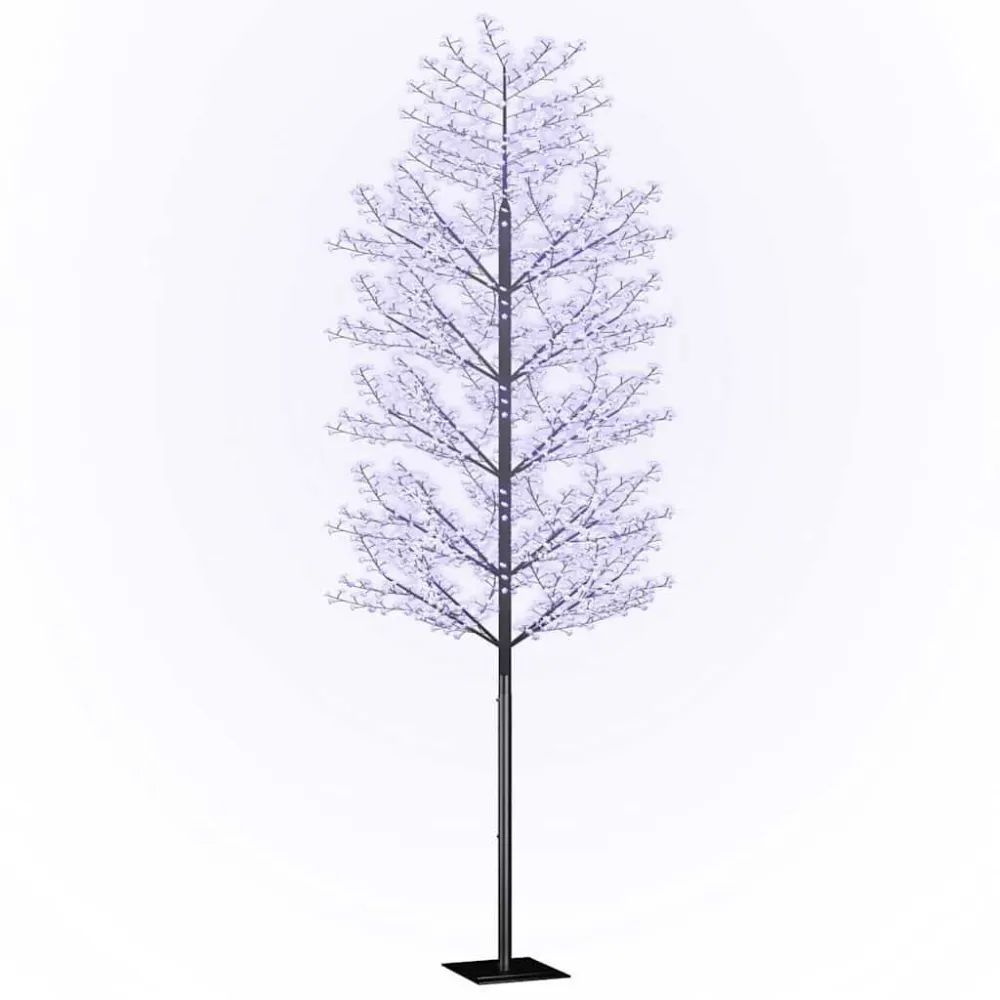 Árvore de Natal 2000 luzes LED flor cerejeira luz azul 500 cm