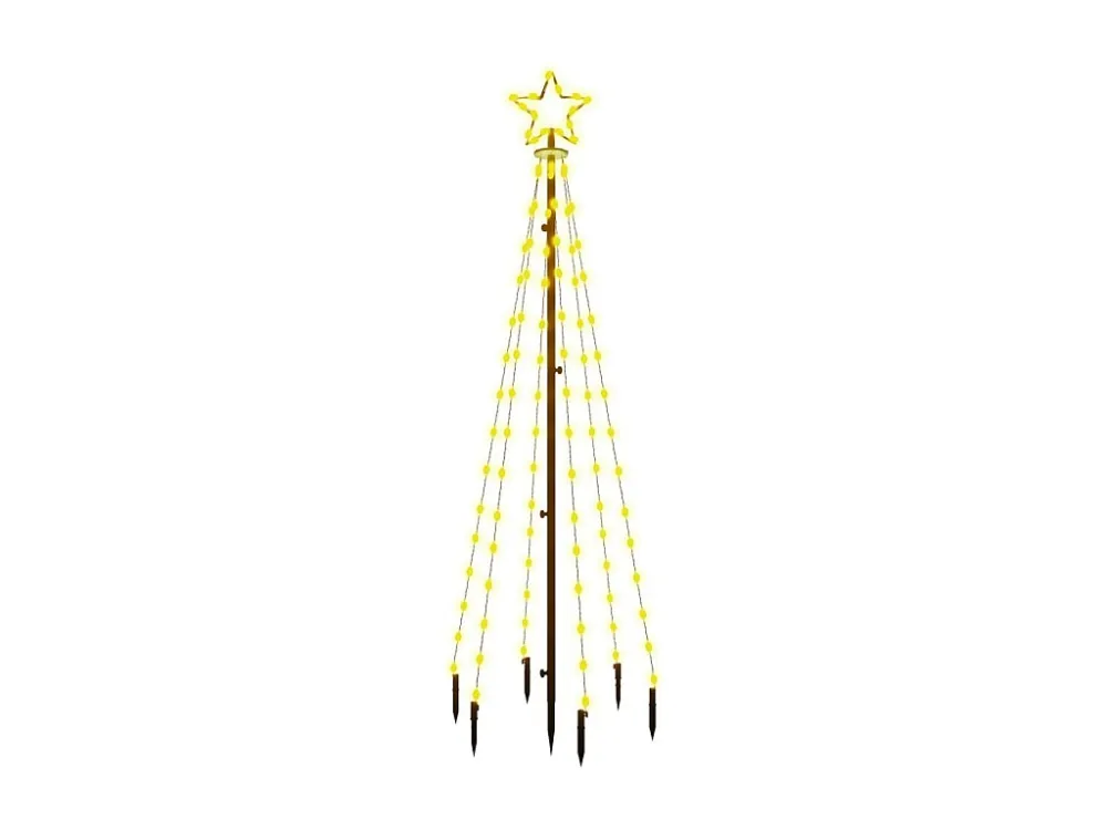 Árvore de Natal com espeto 108 luzes LED 180 cm branco aconchegante