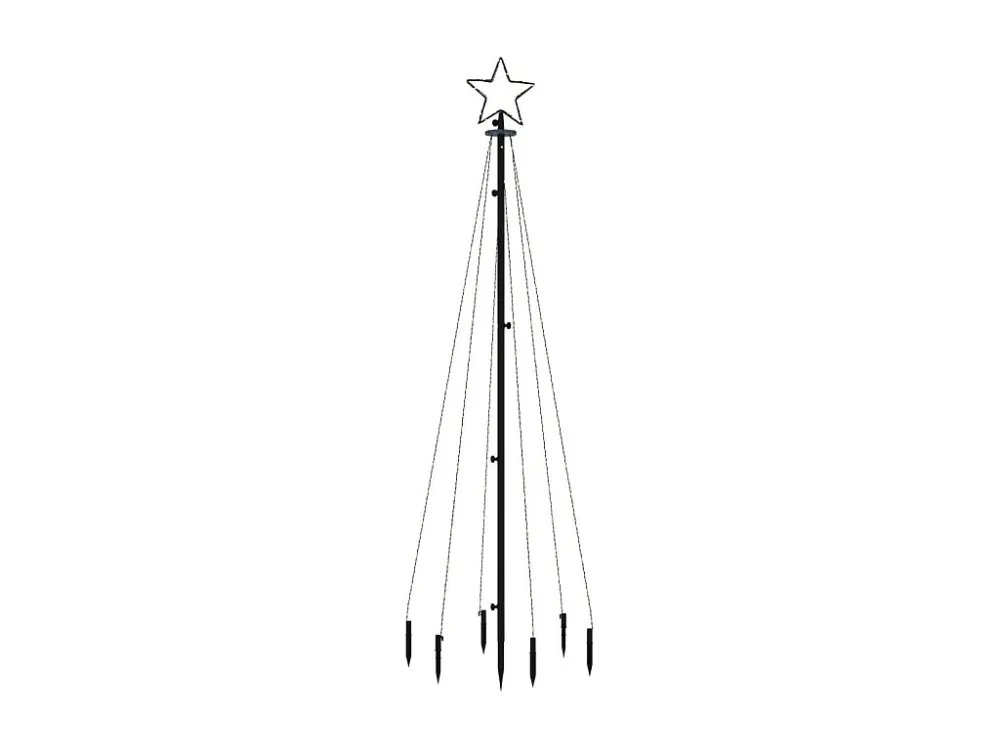 Árvore de Natal com espeto 108 luzes LED 180 cm branco aconchegante