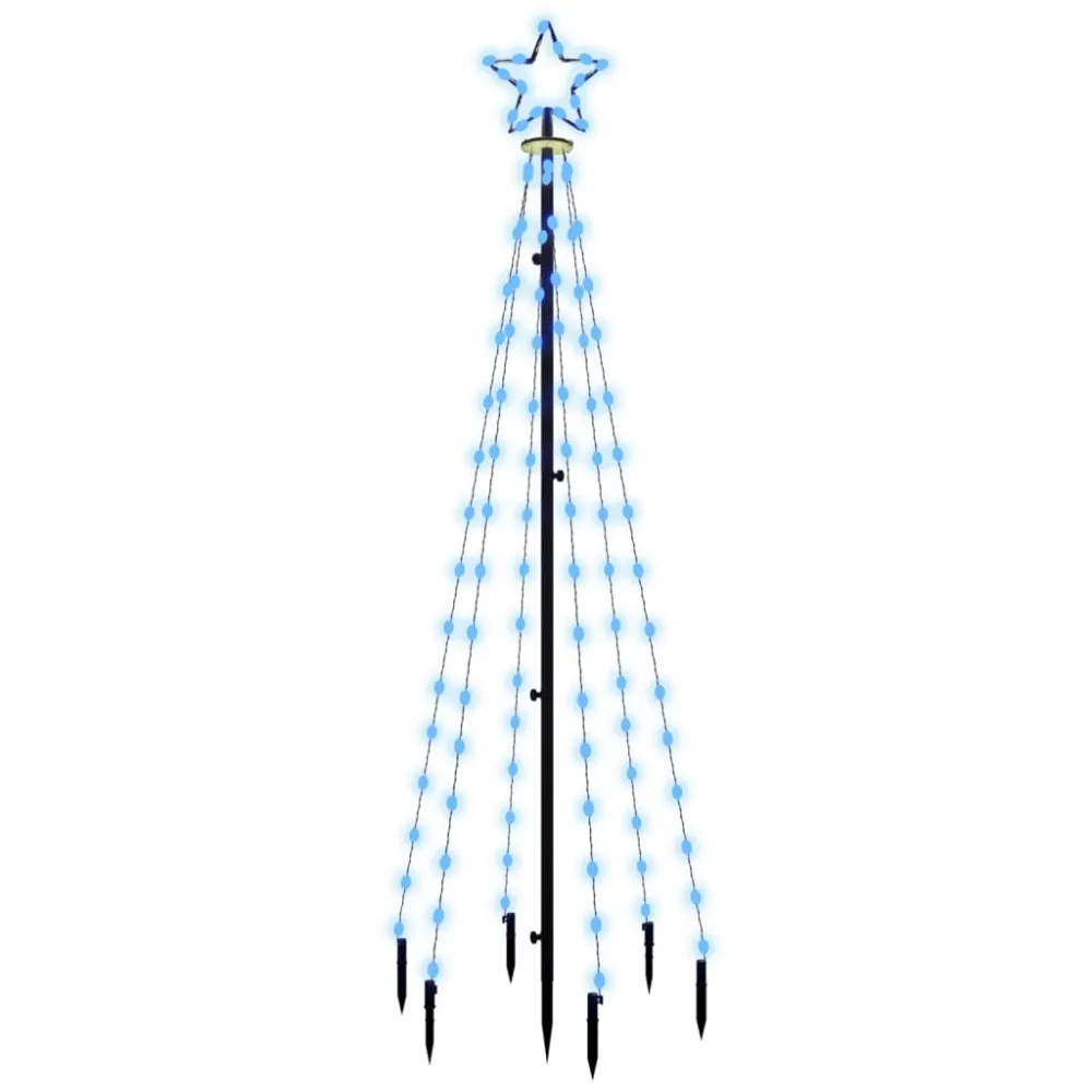 Árvore de Natal com espigão 108 luzes LED 180 cm azul