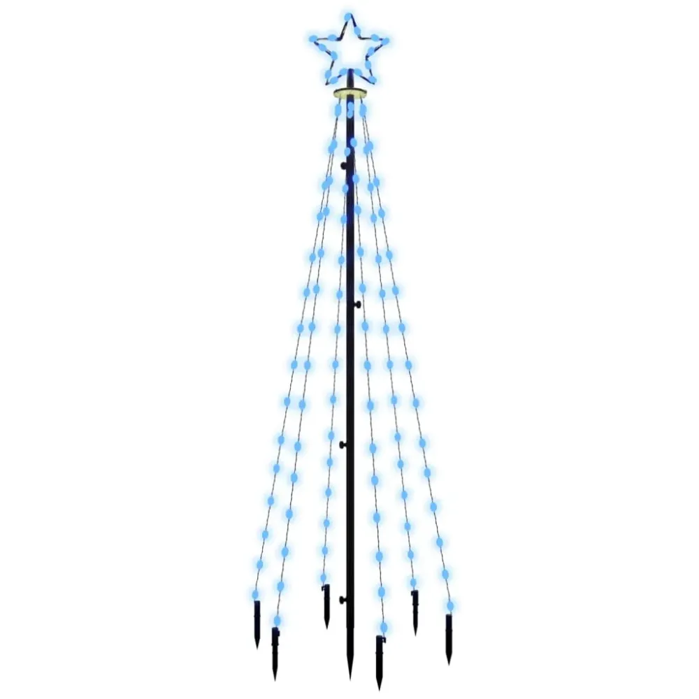 Árvore de Natal com espigão 108 luzes LED 180 cm azul