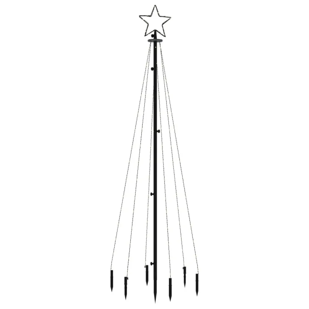 Árvore de Natal com espigão 108 luzes LED 180 cm azul