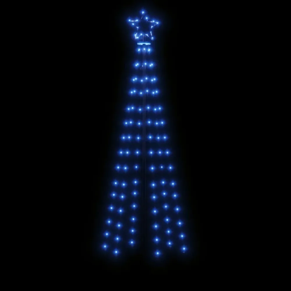 Árvore de Natal com espigão 108 luzes LED 180 cm azul
