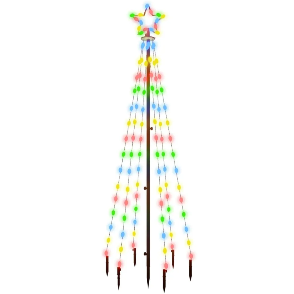 Árvore de Natal com espigão 108 luzes LED 180 cm colorido