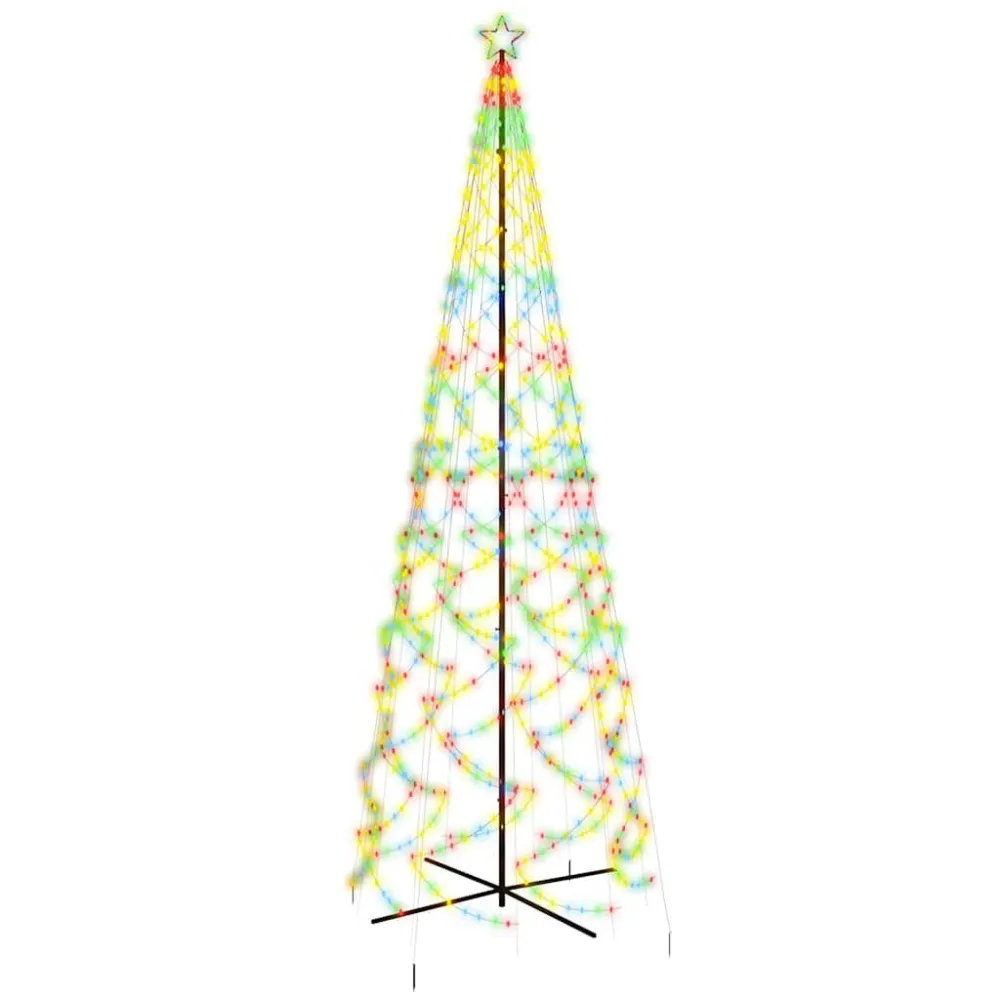 Árvore de Natal em cone 1400 luzes LED 160x500 cm colorido