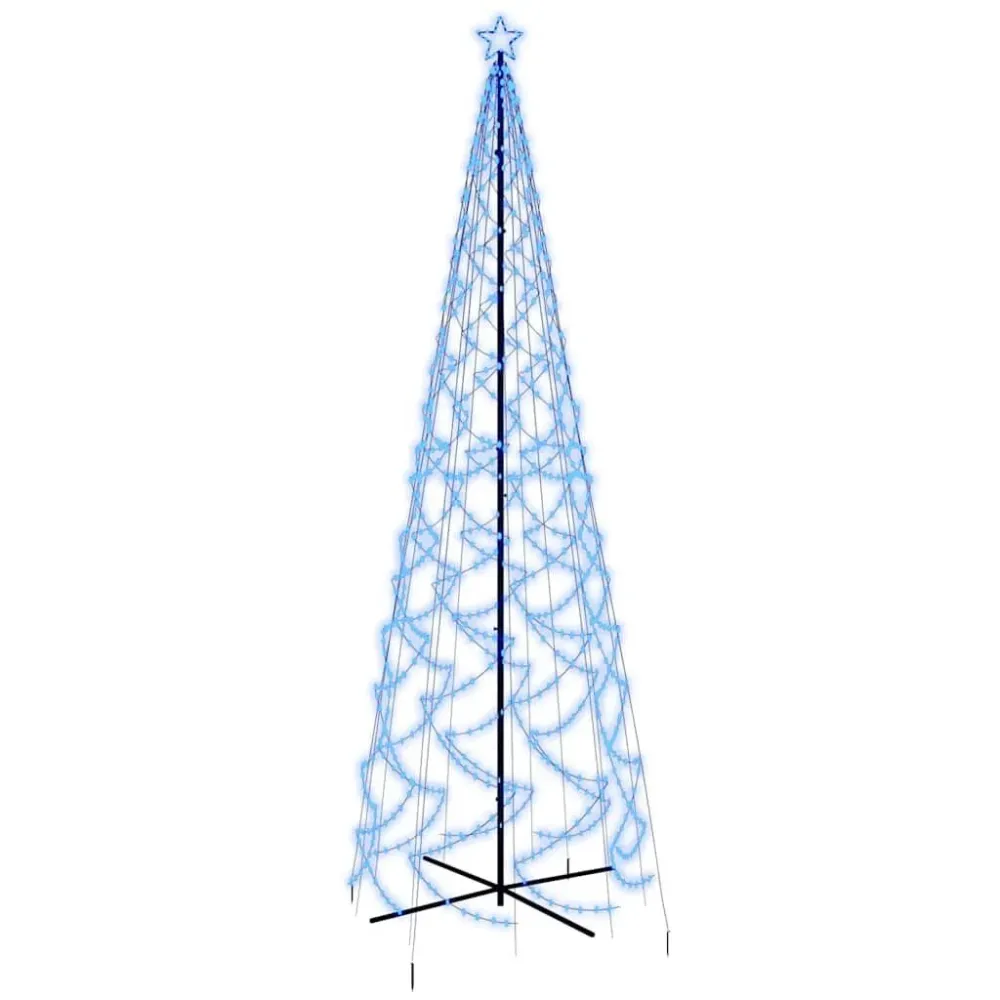 Árvore de Natal em cone 1400 luzes LED 160x500 cm azul