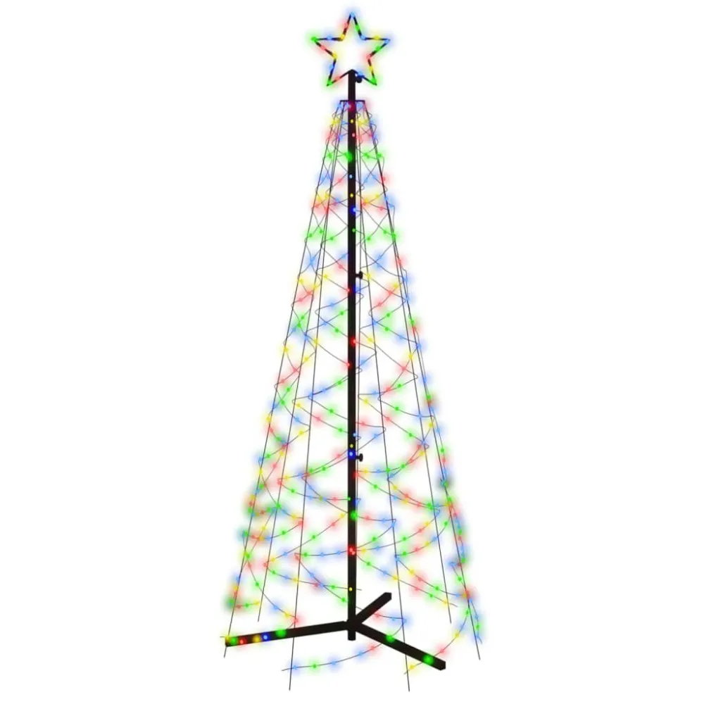 Árvore de Natal em cone 200 luzes LED 70x180 cm colorido