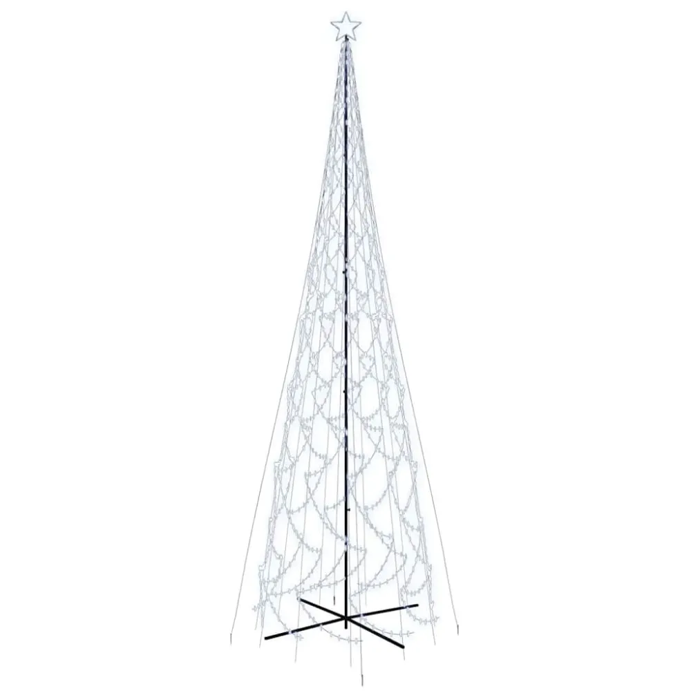 Árvore de Natal em cone 3000 luzes LED 230x800 cm branco fresco