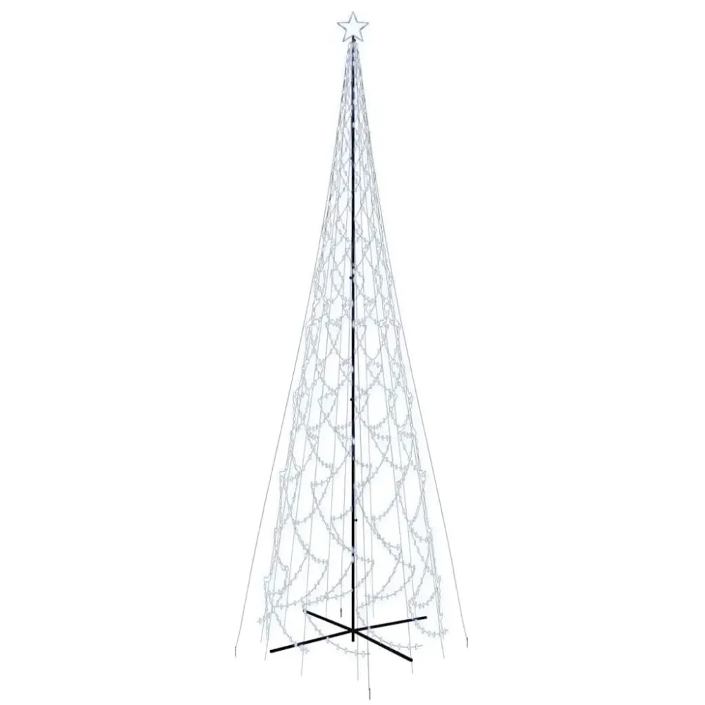 Árvore de Natal em cone 3000 luzes LED 230x800 cm branco fresco
