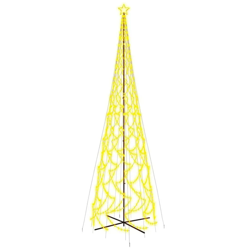 Árvore de Natal em cone 3000 luzes LED 230x800 cm branco aconchegante