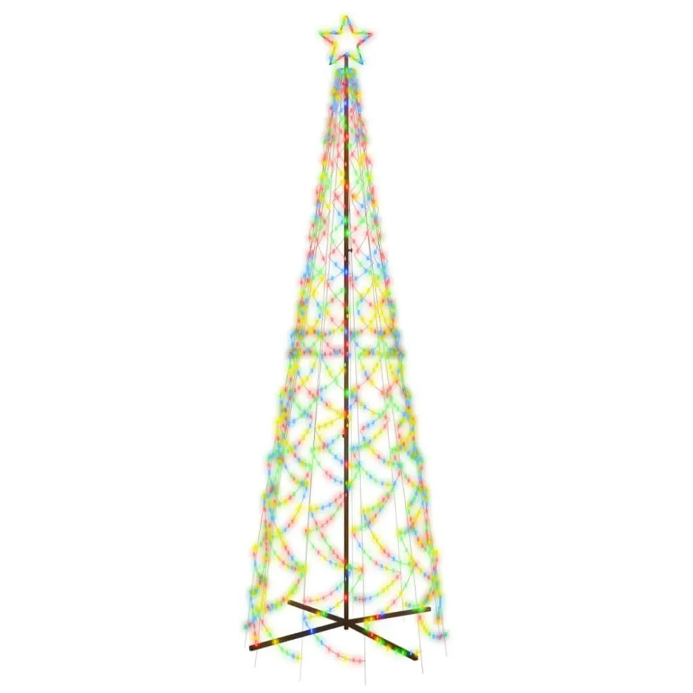 Árvore de Natal em cone 500 luzes LED 100x300 cm colorido