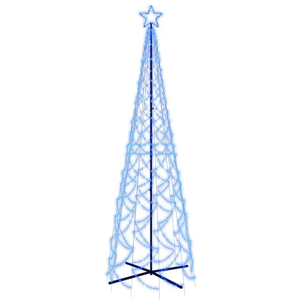 Árvore de Natal em cone 500 luzes LED 100x300 cm azul