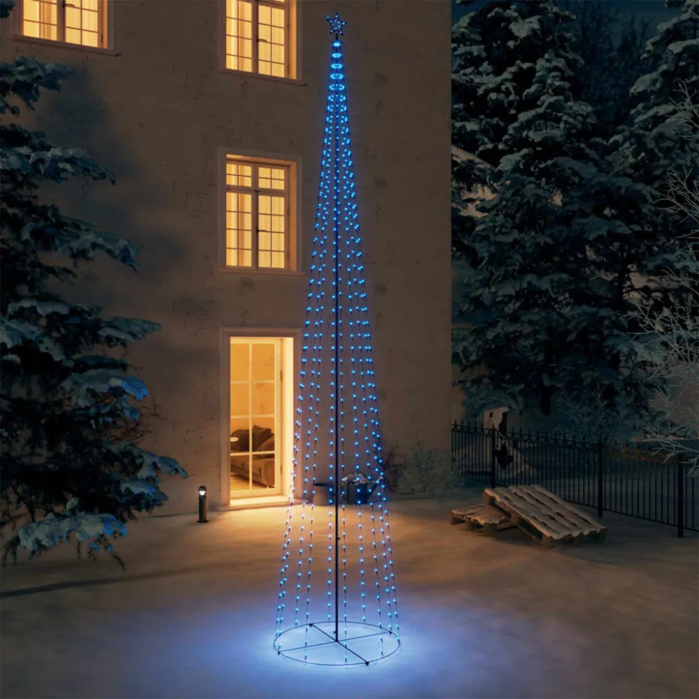 Árvore de Natal em cone com 752 luzes LED 160x500 cm azul