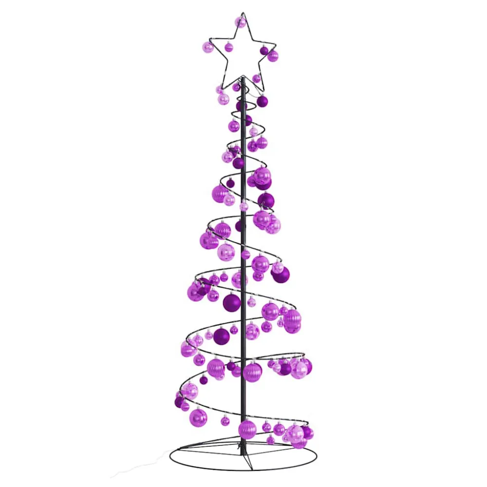 Árvore de Natal LED com Baubles 100 LEDs Branco Abrasador 150 cm