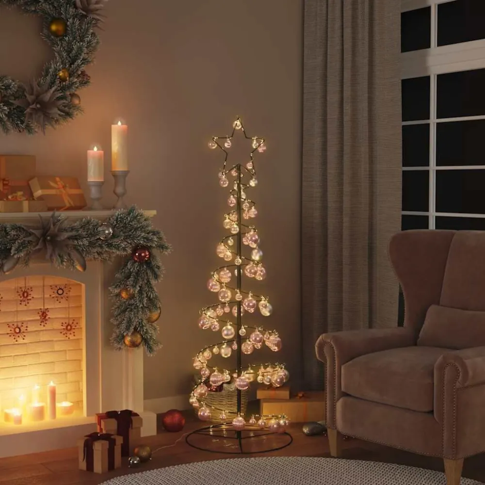 Árvore de Natal LED com Baubles 100 LEDs Branco Tépido 150 cm