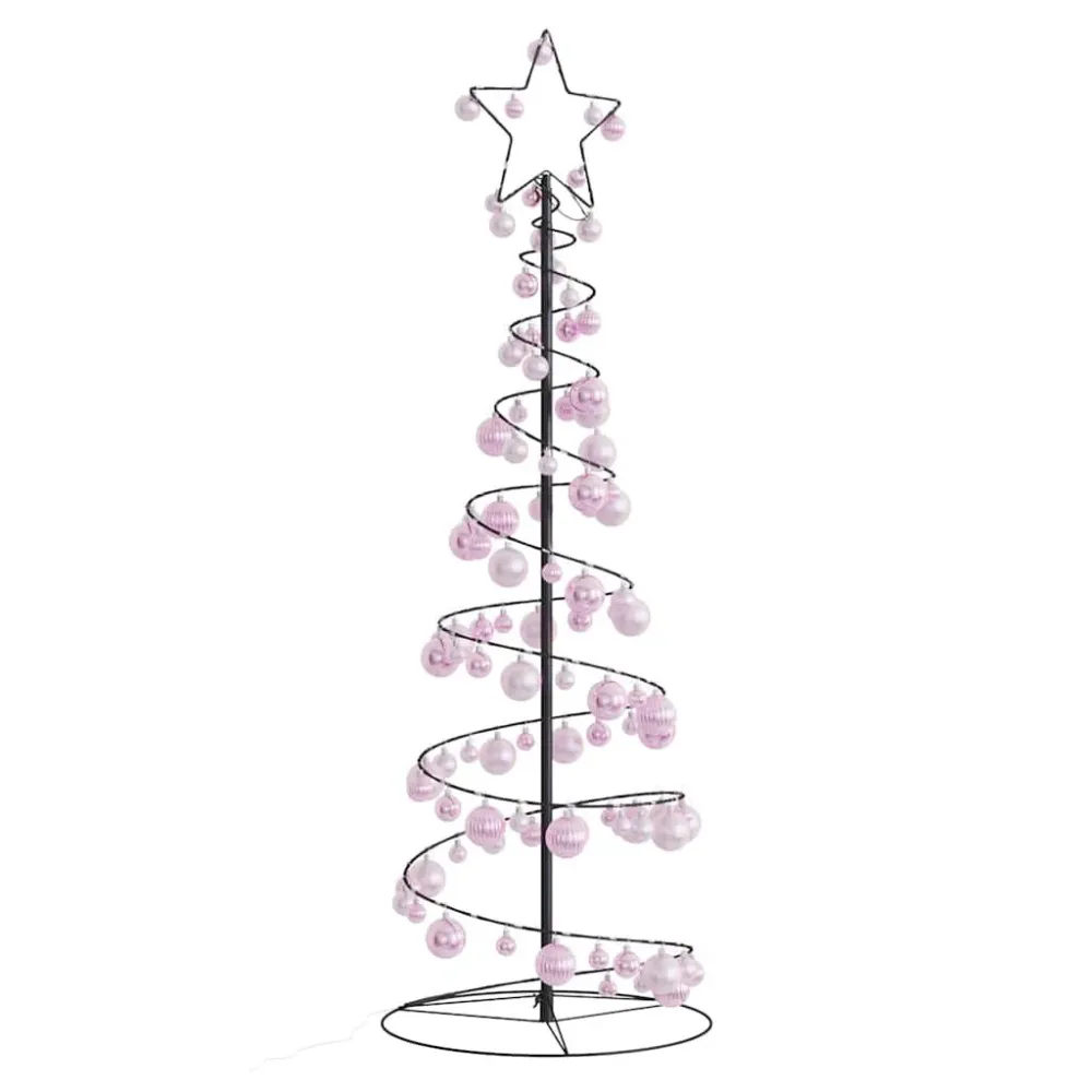 Árvore de Natal LED com Baubles 100 LEDs Branco Tépido 150 cm