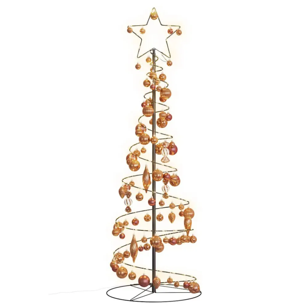 Árvore de Natal LED com Baubles 100 LEDs Branco Morno 150 cm