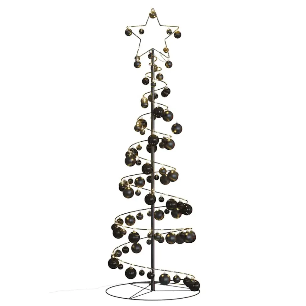 Árvore de Natal LED com Baubles 100 LEDs Branco Tépido 150 cm