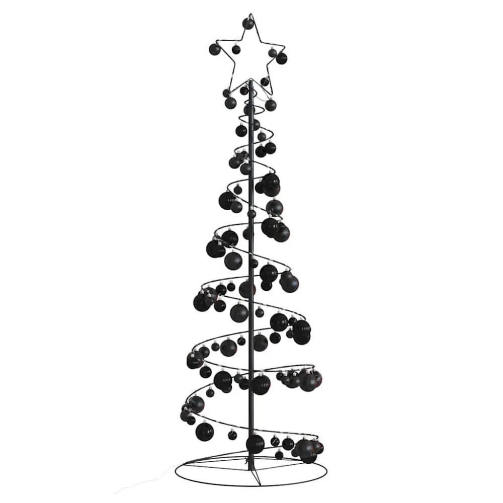 Árvore de Natal LED com Baubles 100 LEDs Branco Tépido 150 cm