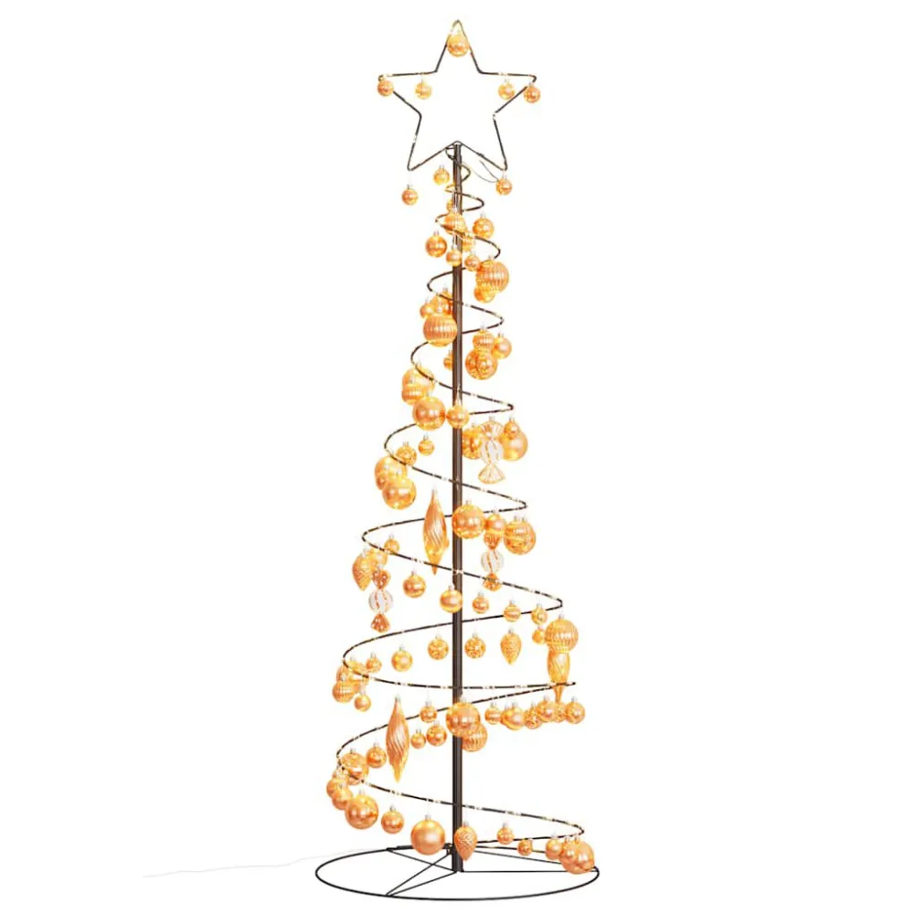Árvore de Natal LED com Baubles 100 LEDs Branco Febril 150 cm