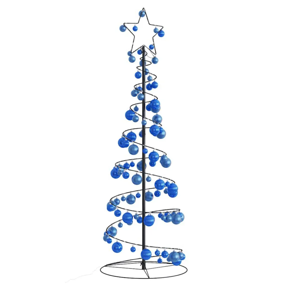 Árvore de Natal LED com Baubles 100 LEDs Branco Abrasador 150 cm