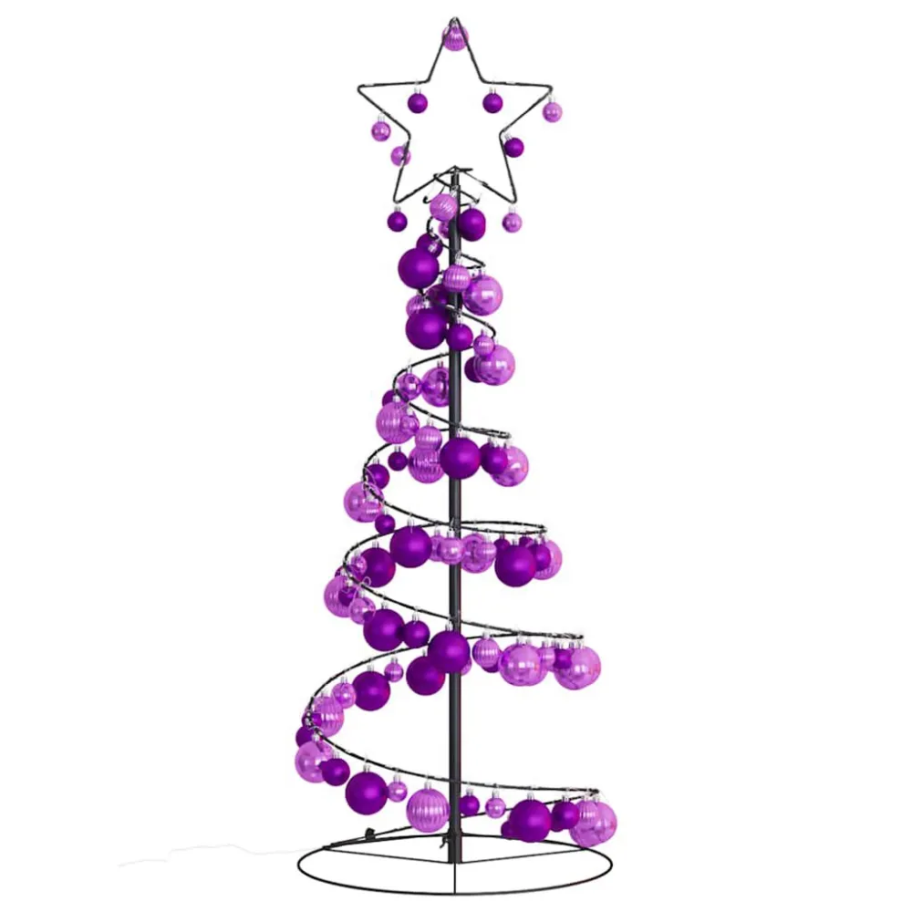 Árvore de Natal LED com Baubles 80 LEDs Branco Tépido 120 cm