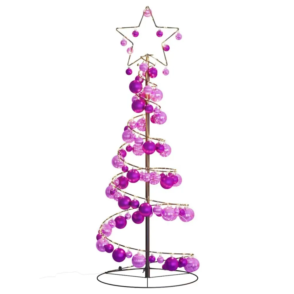 Árvore de Natal LED com Baubles 80 LEDs Branco Tépido 120 cm
