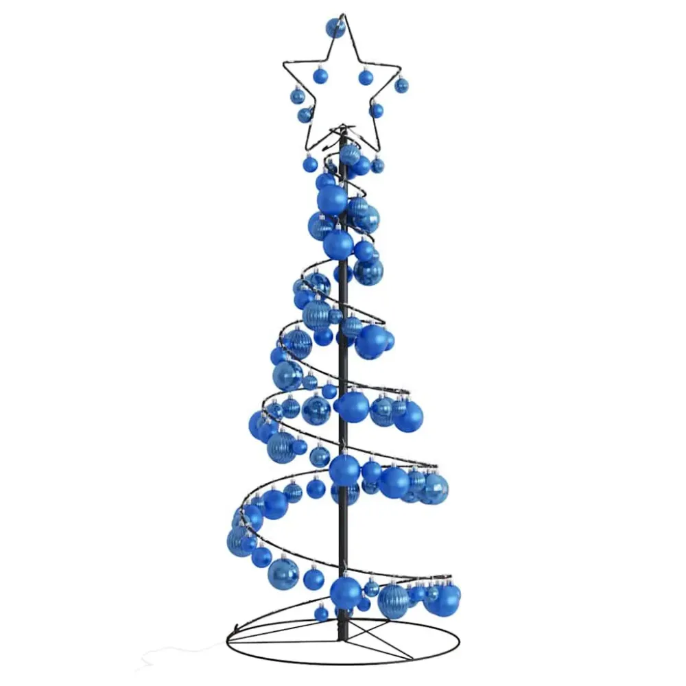 Árvore de Natal LED com Baubles 80 LEDs Branco Febril 120 cm