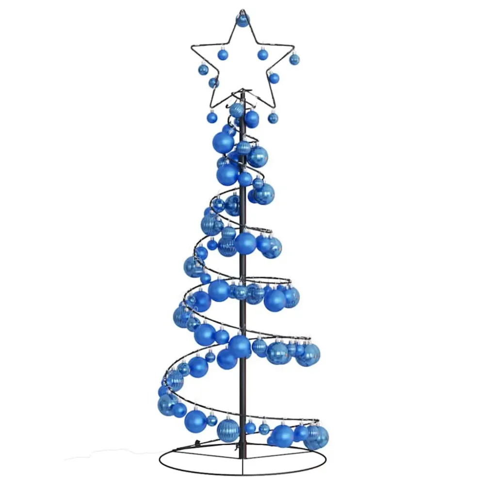 Árvore de Natal LED com Baubles 80 LEDs Branco Febril 120 cm